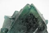 Phenomenal, Blue-Green Octahedral Fluorite Cluster - China #215754-3